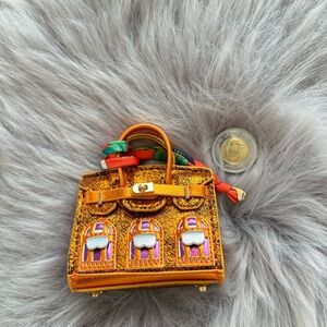 Mini Birkin style Handbag charm